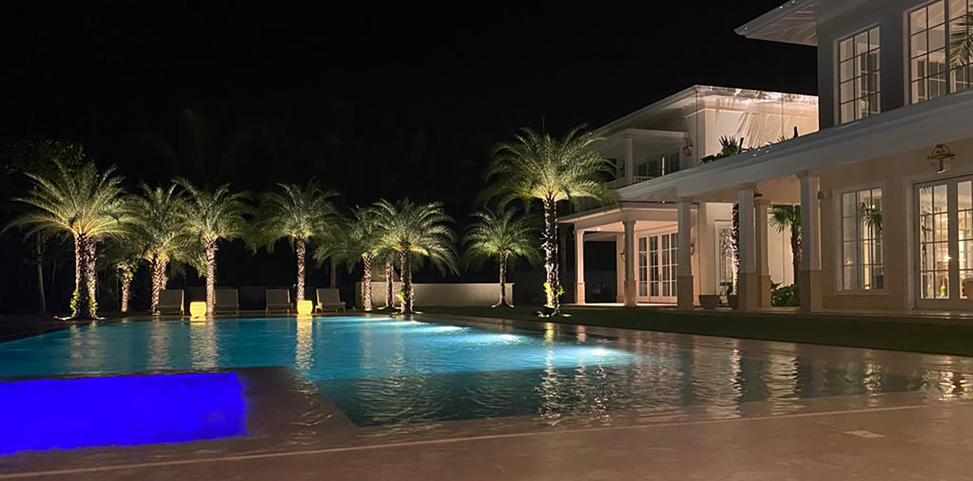 Back Infinity Pool at night