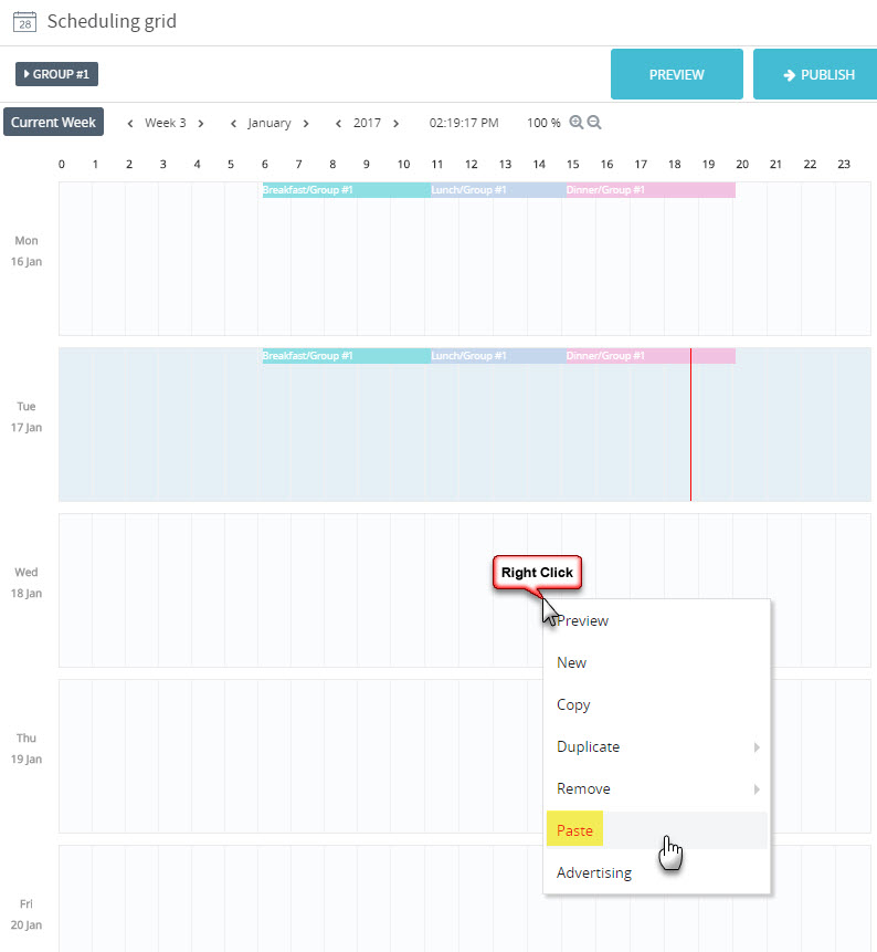 GDS4W Paste schedule