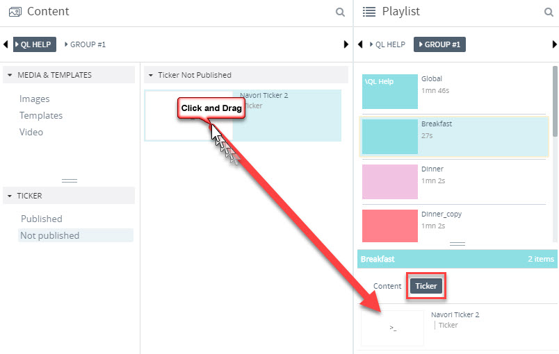 GDS4W move ticker to group